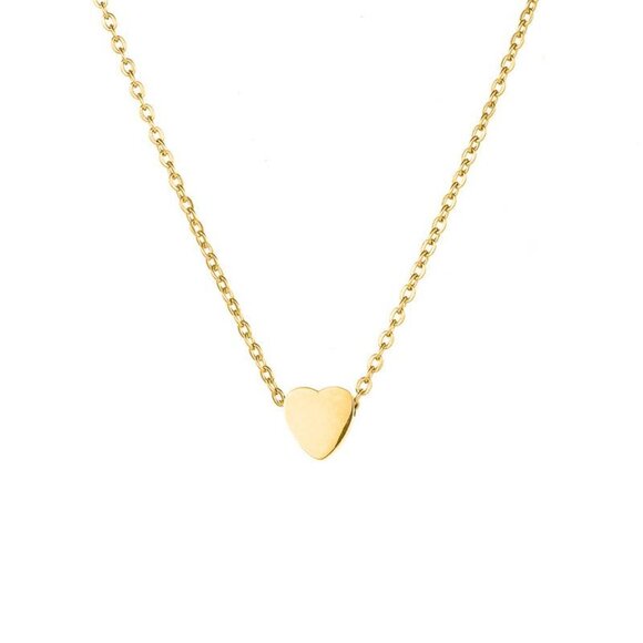 3/$35 14K Gold Plated Dainty Mini Heart Charm Choker Necklace Minimalist Jewelry - Picture 5 of 6